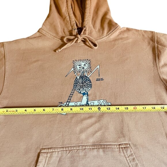 Quiet Life Skeleton Surfer Hoodie Medium Tan/Beige Streetwear 🏄‍♂️ - Picture 3 of 8
